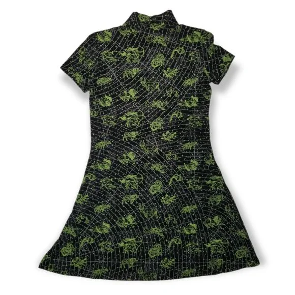 Dolls Kill Horoscopez Constellation Mini Dress Short Sleeve Mock Neck Zodiac - Picture 4 of 9